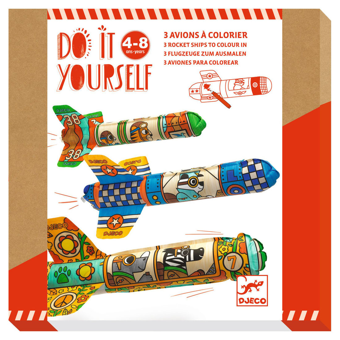 Djeco DIY raketten To the Sky 3 stuks 4-8 jaar Djeco DIY raketten To the Sky 3 stuks 4-8 jaar