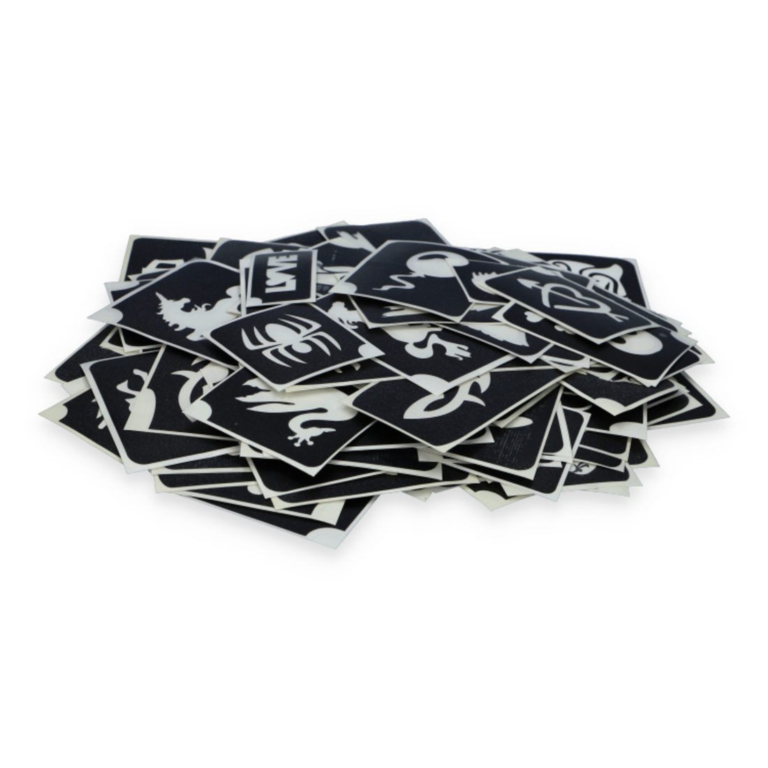 Sjablonen voor glittertattoos 100 stuks big mix
