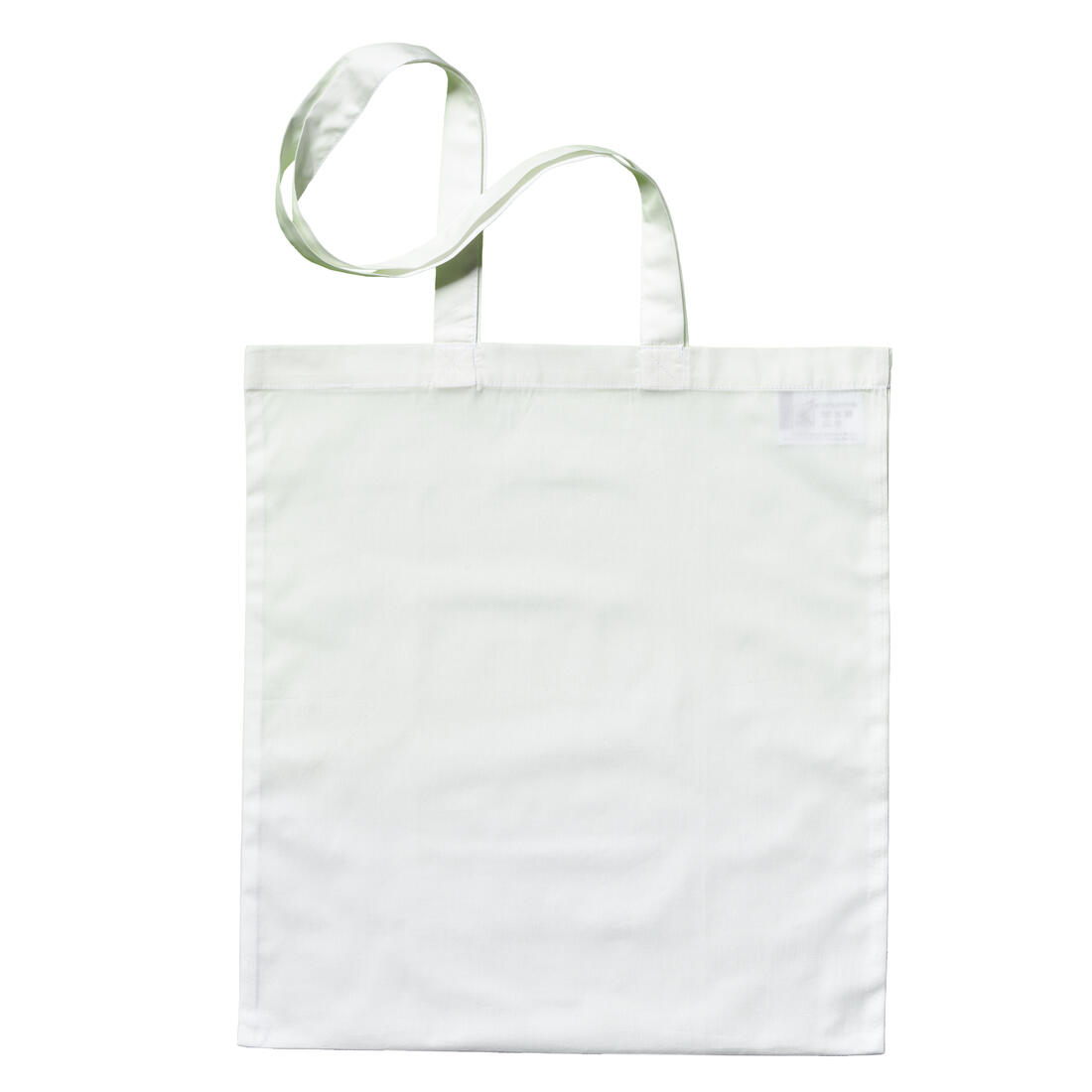 Katoenen zak 38 x 42 cm met lang schouderlint wit