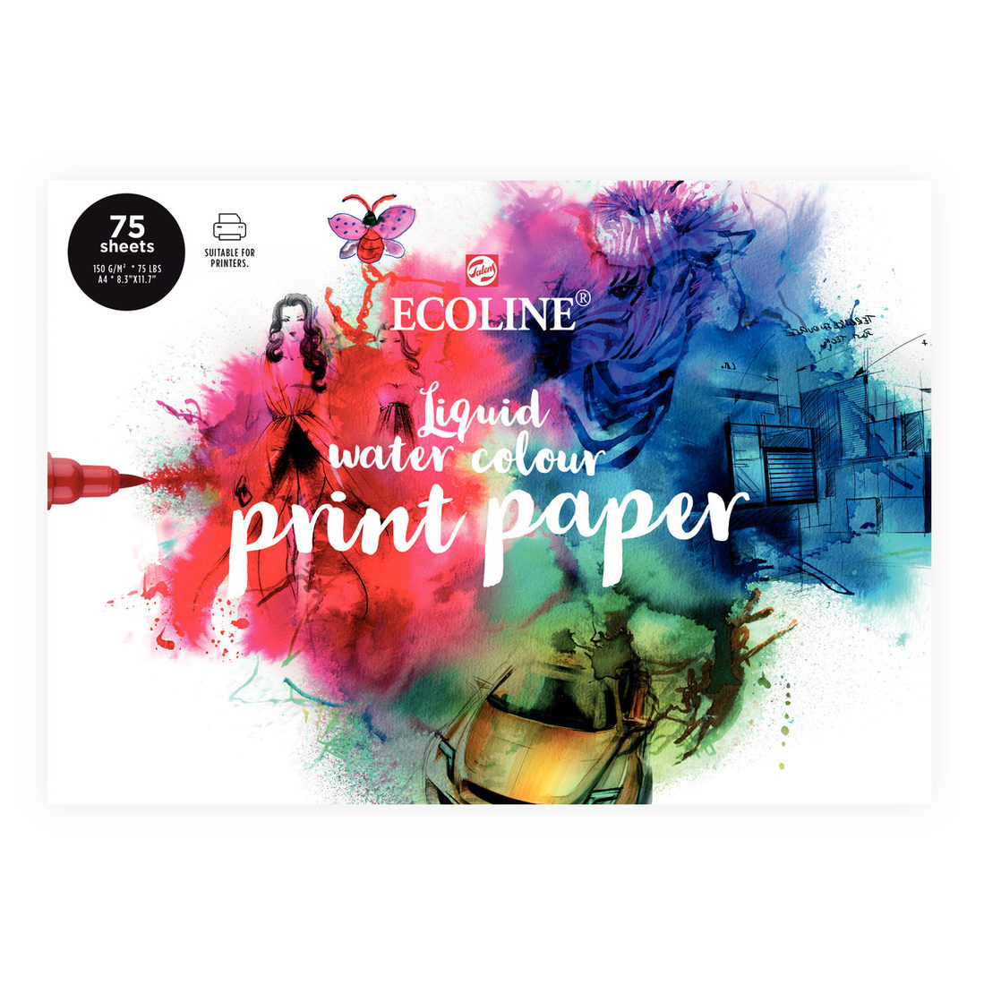 Ecoline printpapier A4 150 g 75 vellen Ecoline printpapier A4 150 g 75 vellen