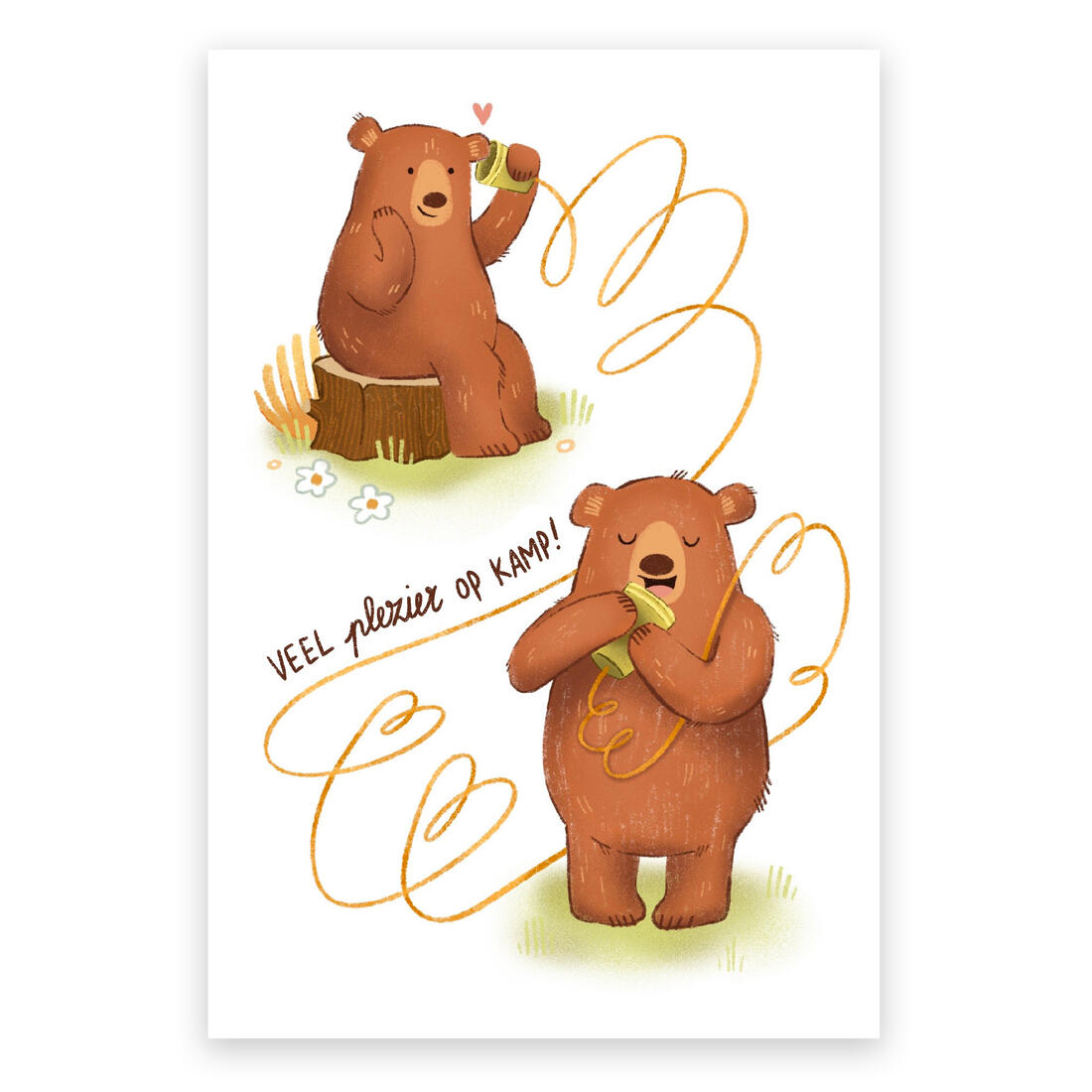 Wenskaart Beertje Veel plezier op kamp!