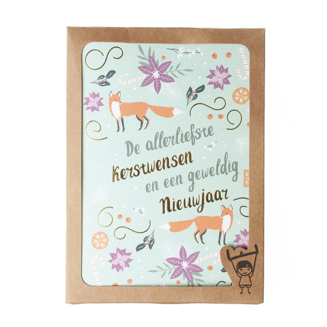 Wenskaarten kerst en Nieuwjaar 8 stuks Vossen Wenskaarten kerst en Nieuwjaar 8 stuks Vossen