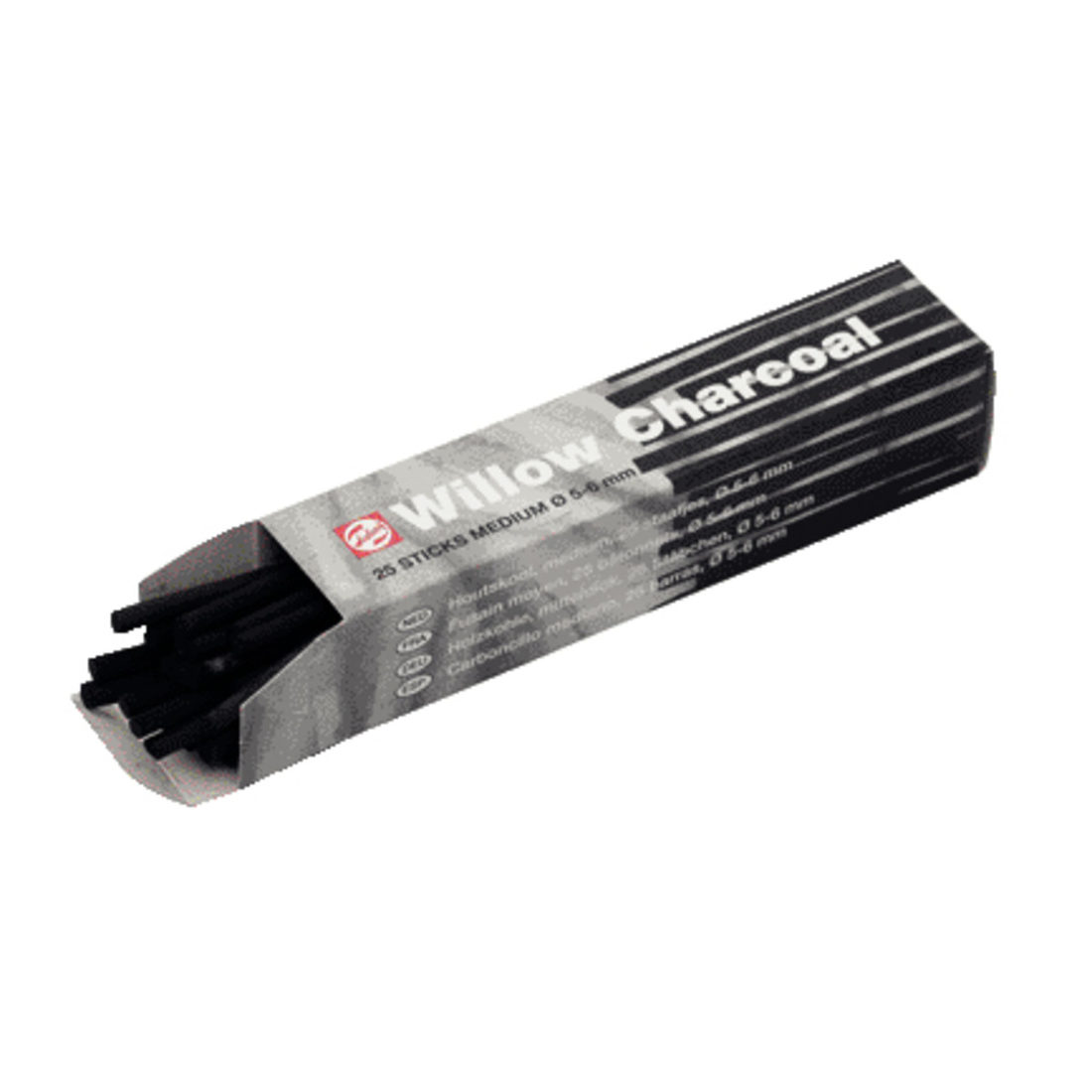 Houtskool medium 5-6 mm 25 staafjes Houtskool medium 5-6 mm 25 staafjes