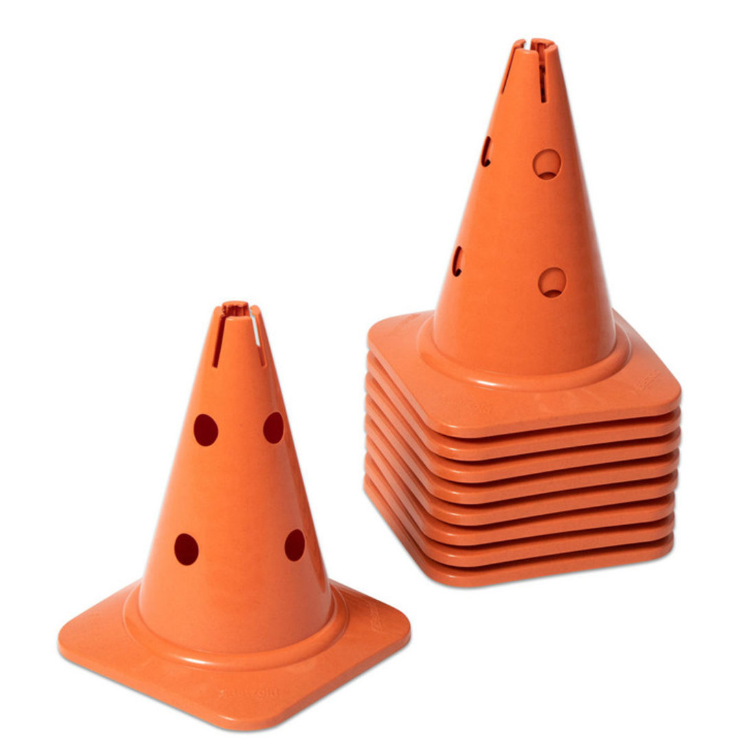 Spelkegel met gaten 30 cm in plantaardig kunststof oranje
