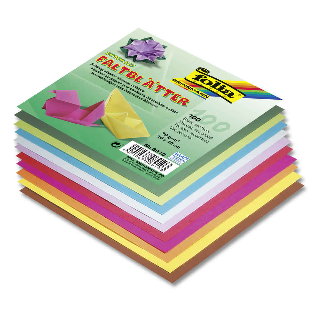 Origamiblaadjes 10 x 10 cm 100 stuks assortiment