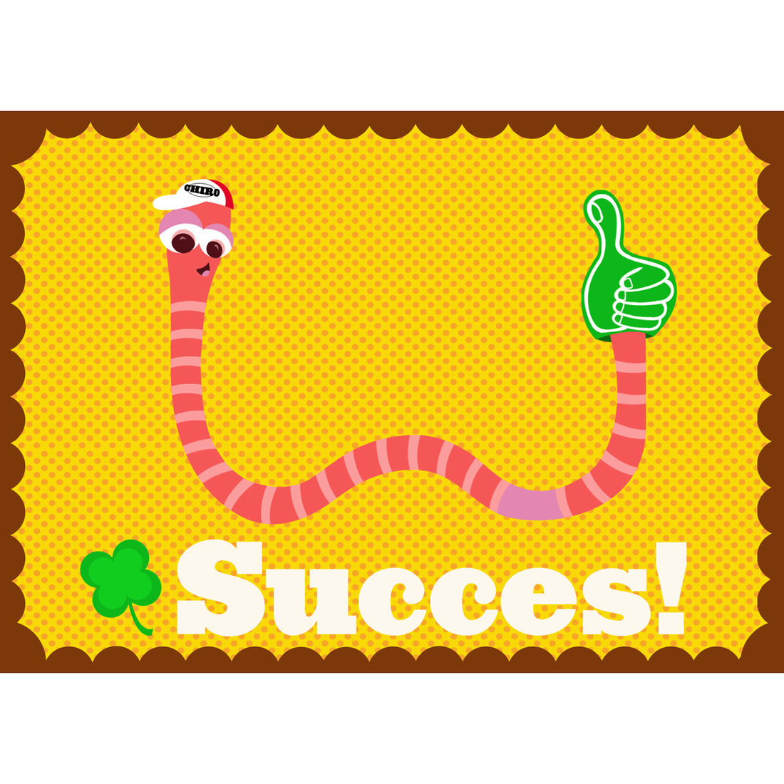 Wenskaart worm Succes!