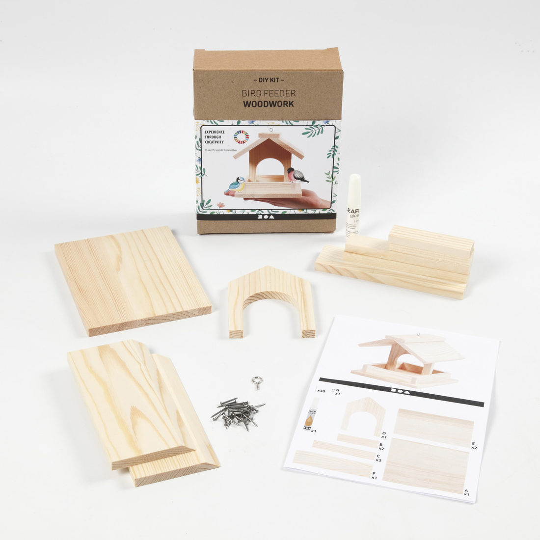 Knutselset vogelvoederhuis 12,5 x 14,5 x 11,5 cm Knutselset vogelvoederhuis 12,5 x 14,5 x 11,5 cm