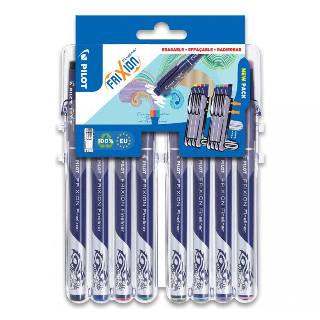 Pilot Frixion fineliner 8 stuks Pilot Frixion fineliner 8 stuks