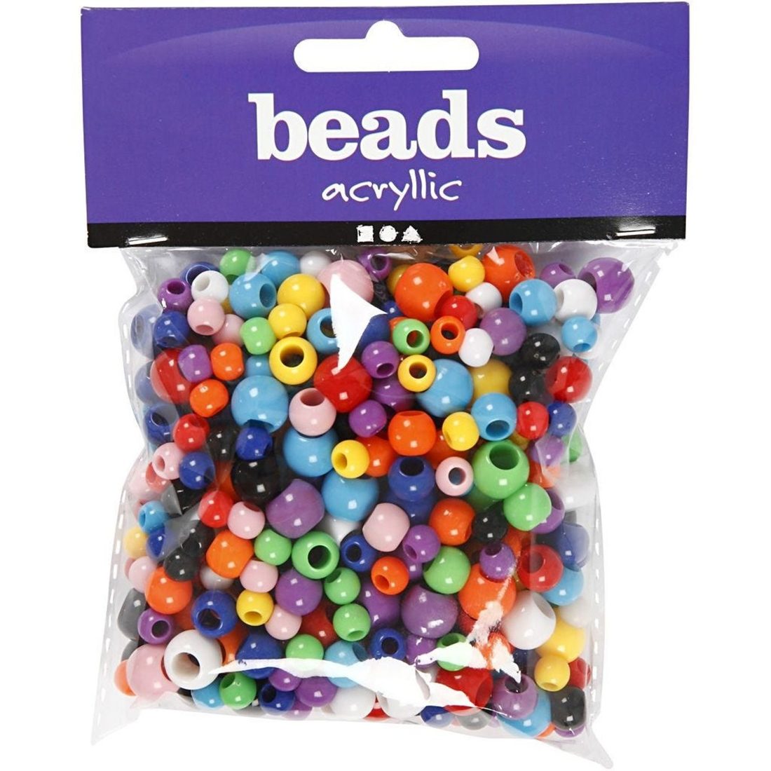Plastic kralen 6-10 mm gatgrootte 3-5 mm 150 ml assortiment