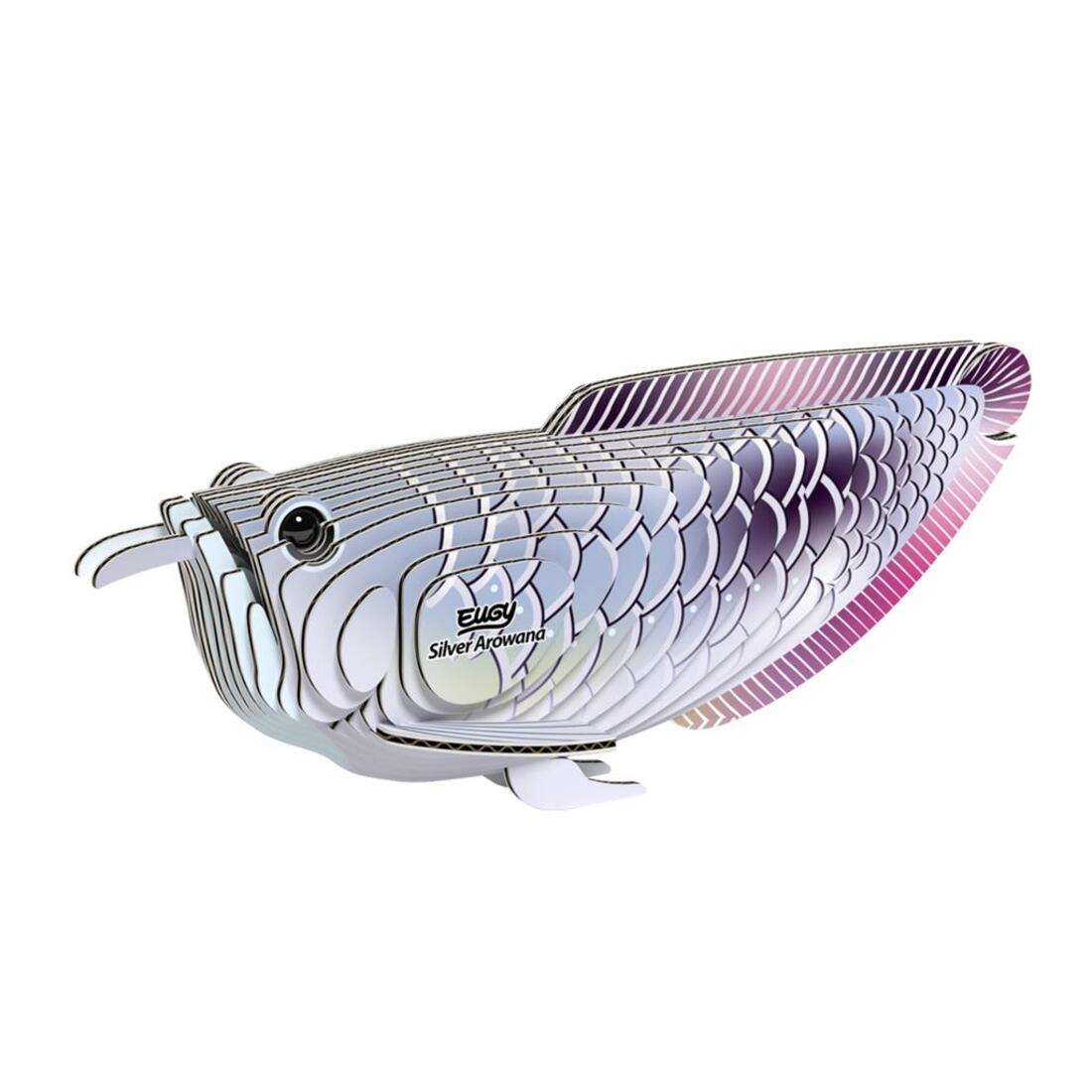 Eugy 3D karton zeedier - zilveren arowana