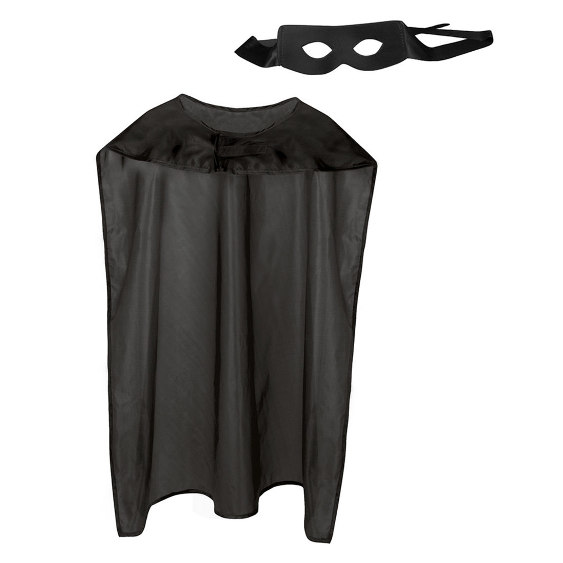 Heldenset zwart (oogmasker + cape)