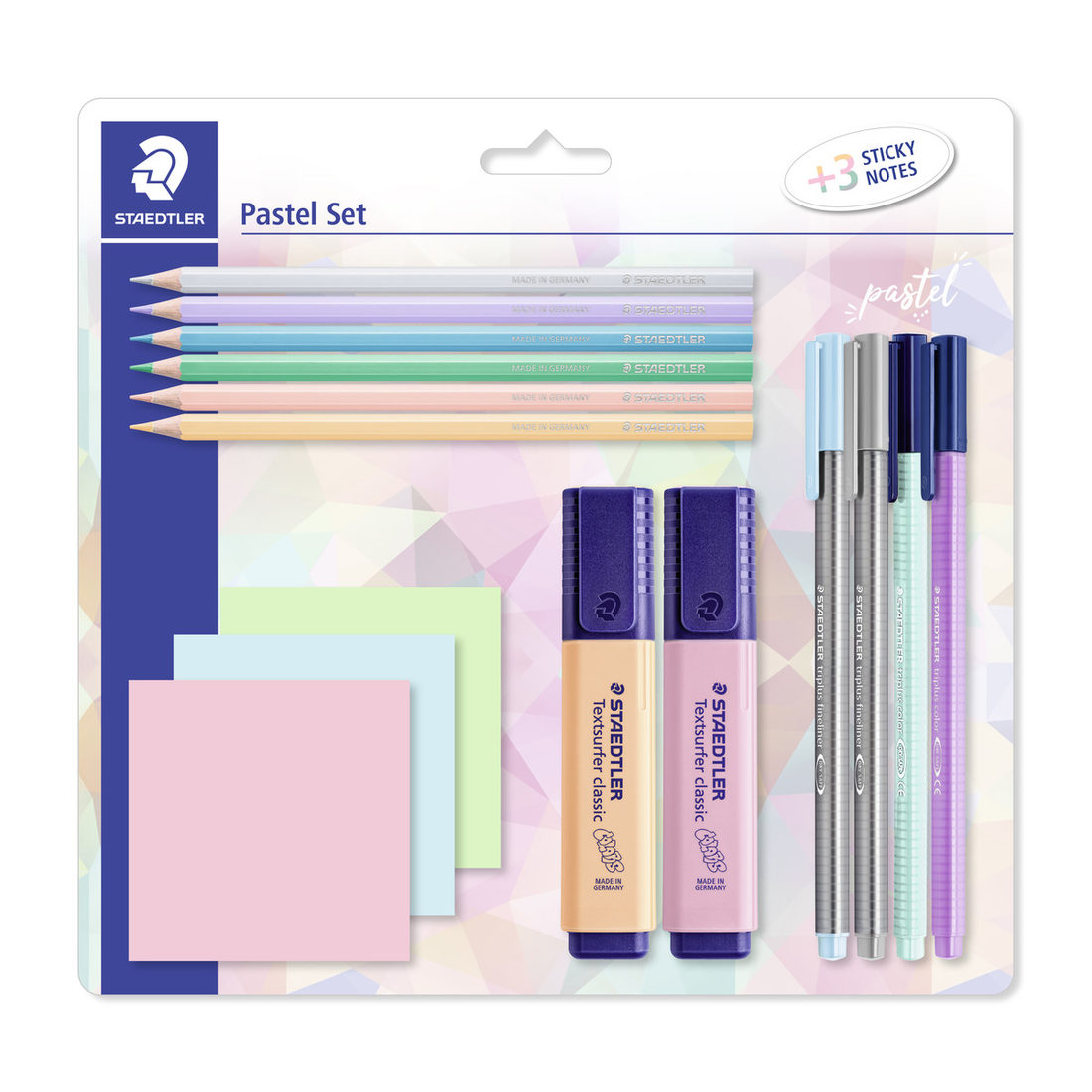 Pastel set 12 stuks + 3 sticky notes Pastel set 12 stuks + 3 sticky notes