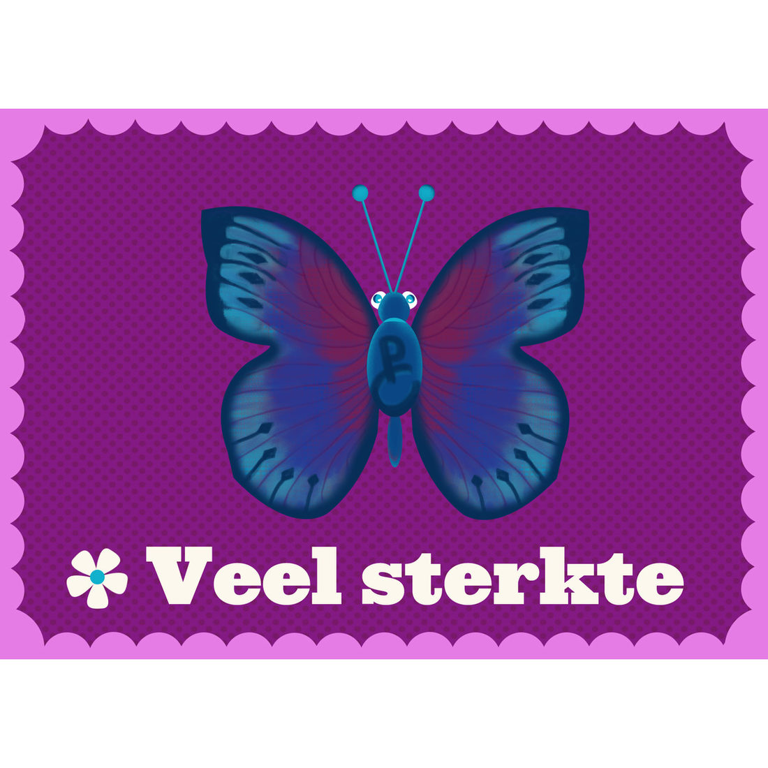 Wenskaart vlinder Veel sterkte