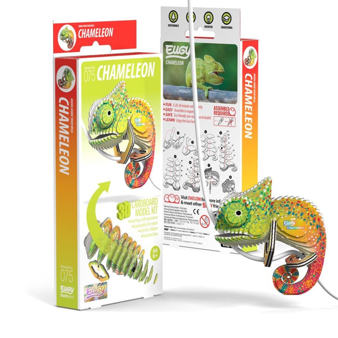 Eugy 3D karton bosdier - kameleon