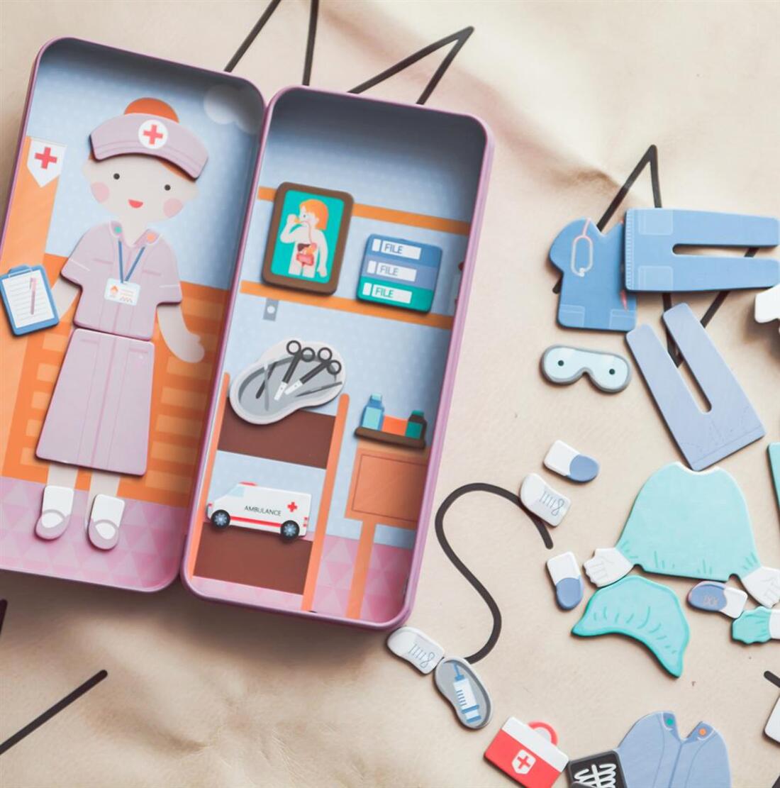 Magnetische reisbox puzzelspel dokter 3+ Magnetische reisbox puzzelspel dokter 3+