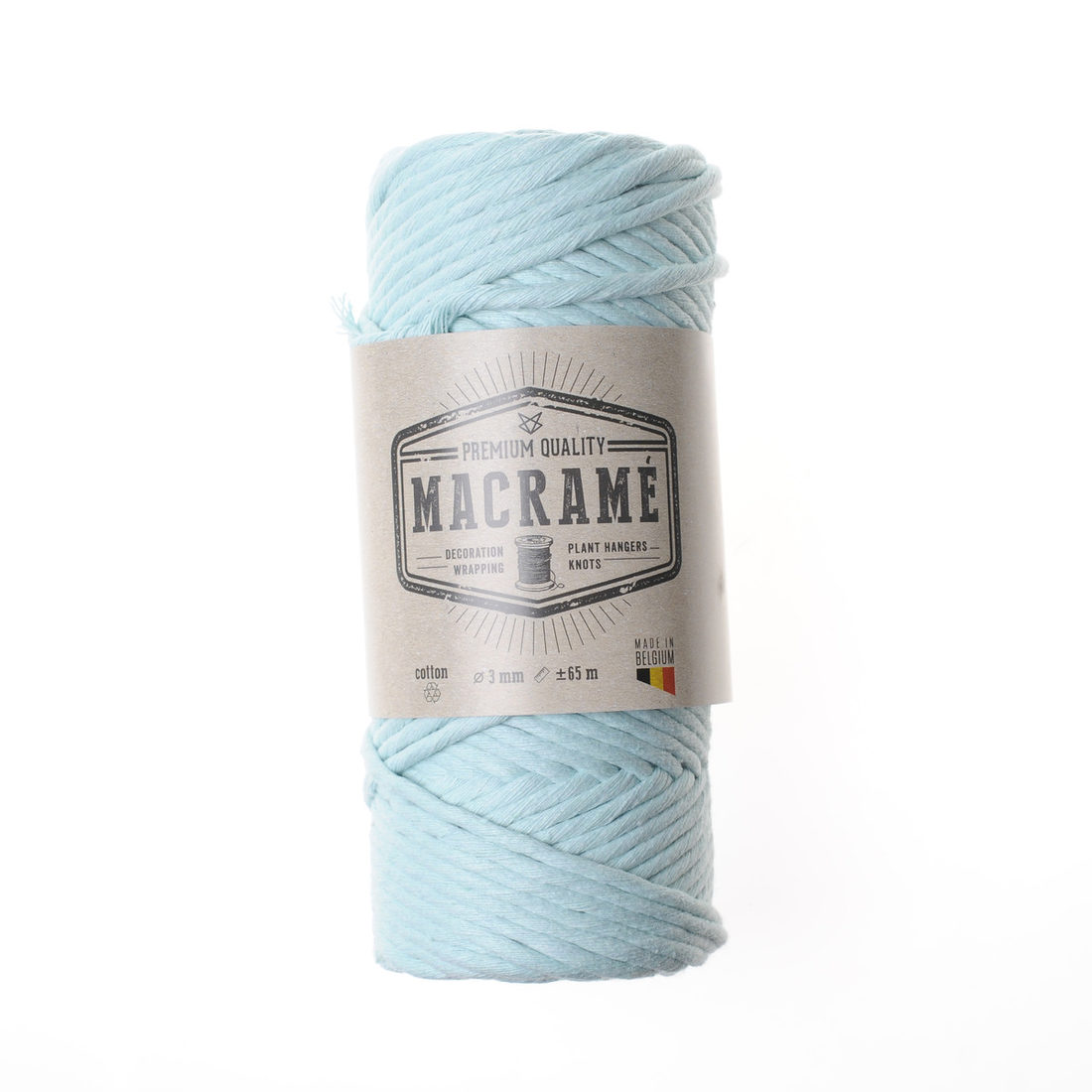 Macramé koord ongetwijnd katoen 3 mm 60 m