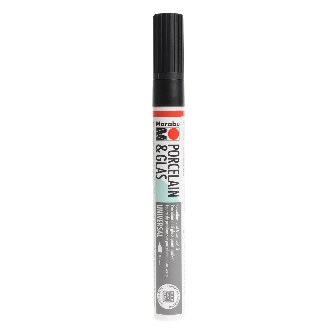 Marabu porselein- en glasstift 0,8 mm zwart