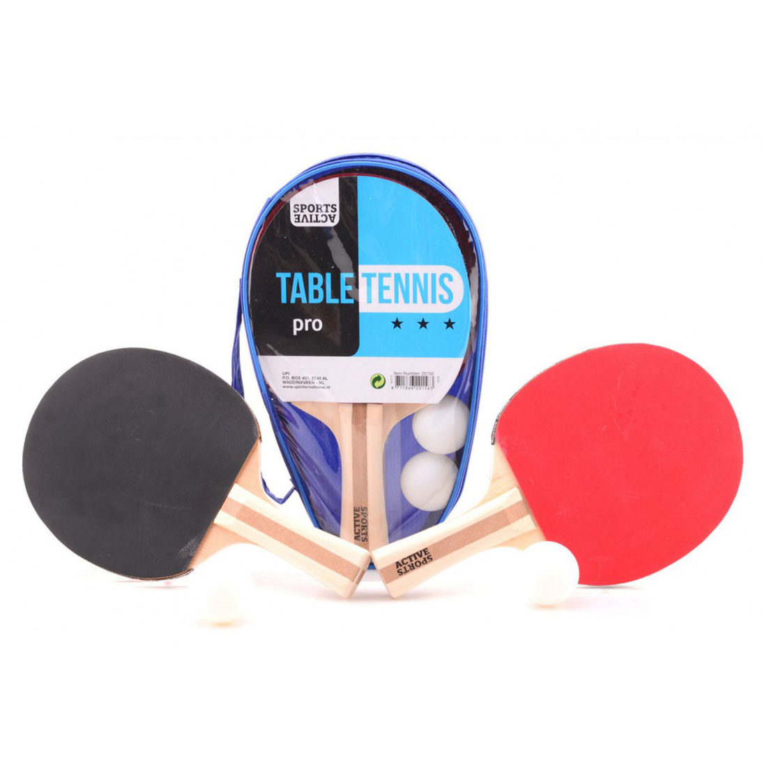 Tafeltennisset met 2 pingpongbats en 2 balletjes