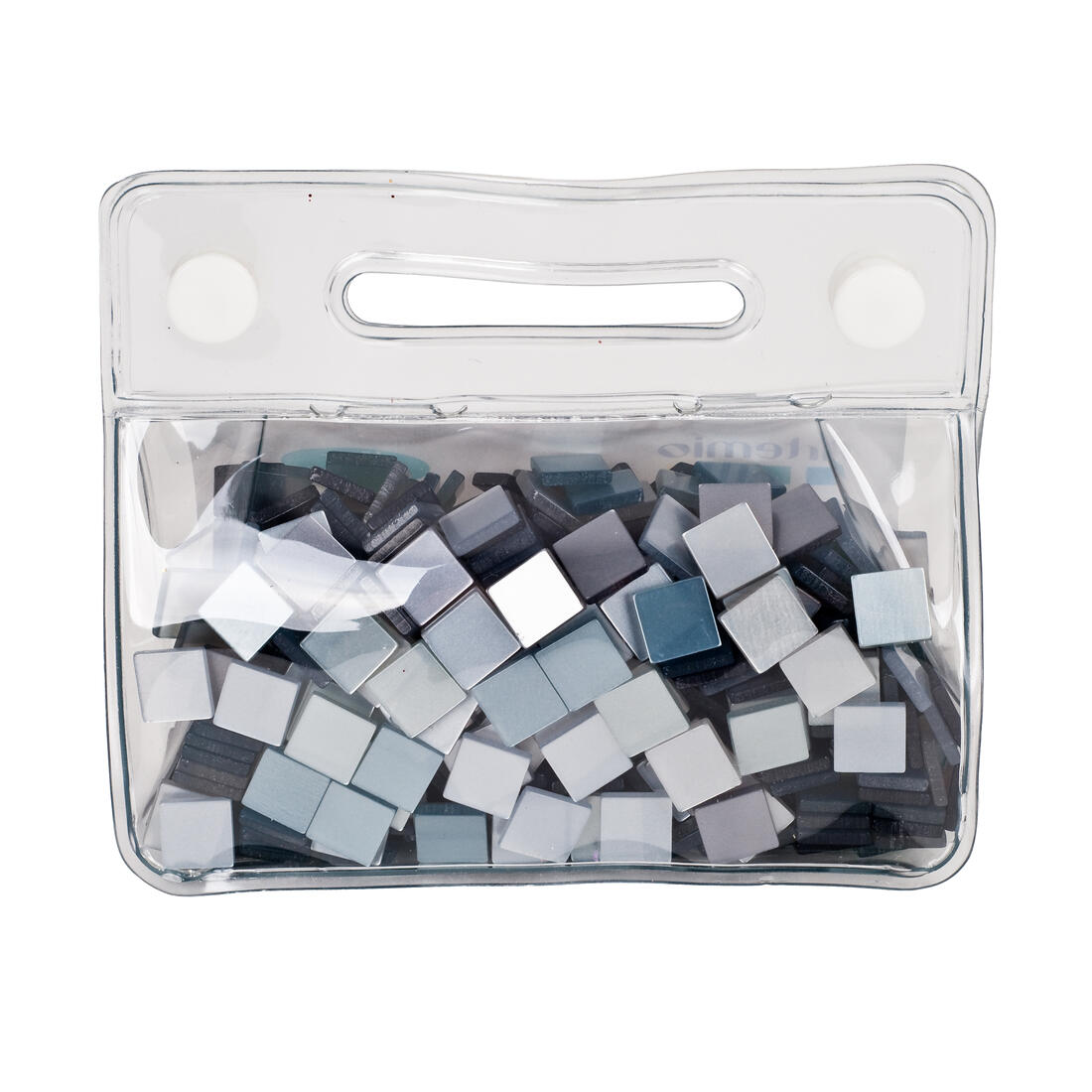 Mozaïek glans 10 x 10 mm 150 g assortiment zilver