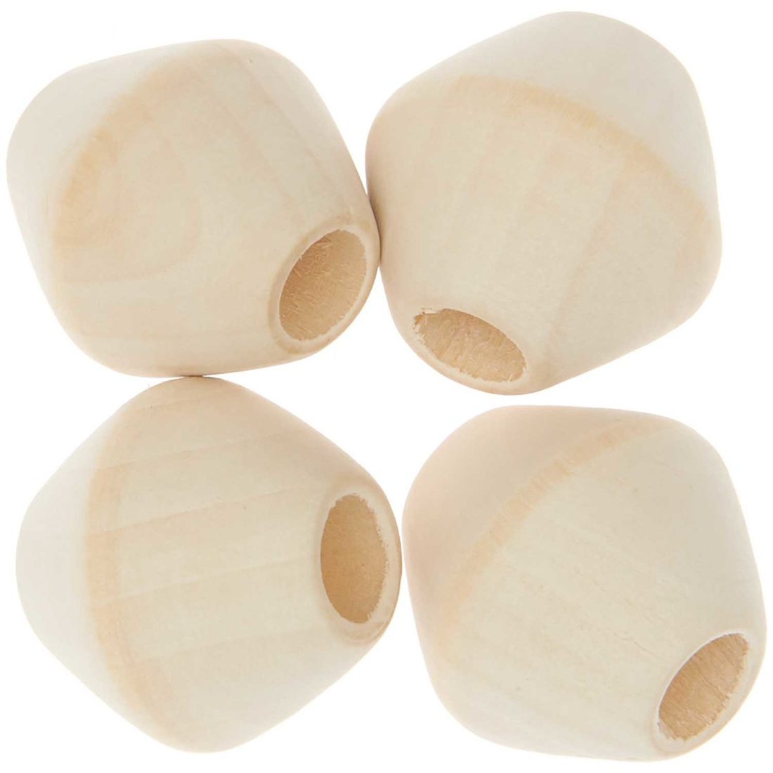 Macramé kralen hout diamant 30 mm 4 stuks natuur