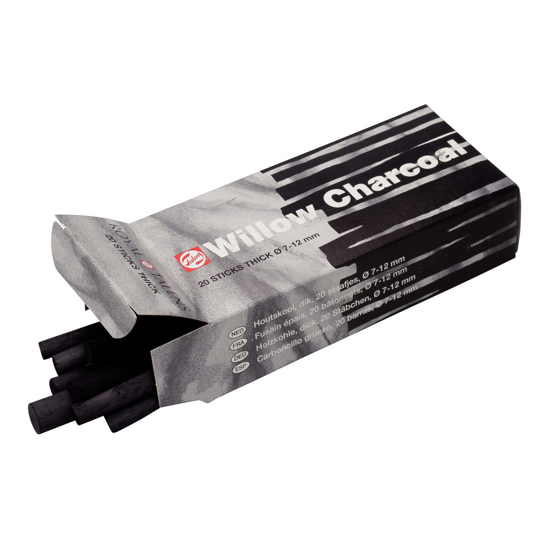 Houtskool dik 7-12 mm 20 staafjes Houtskool dik 7-12 mm 20 staafjes