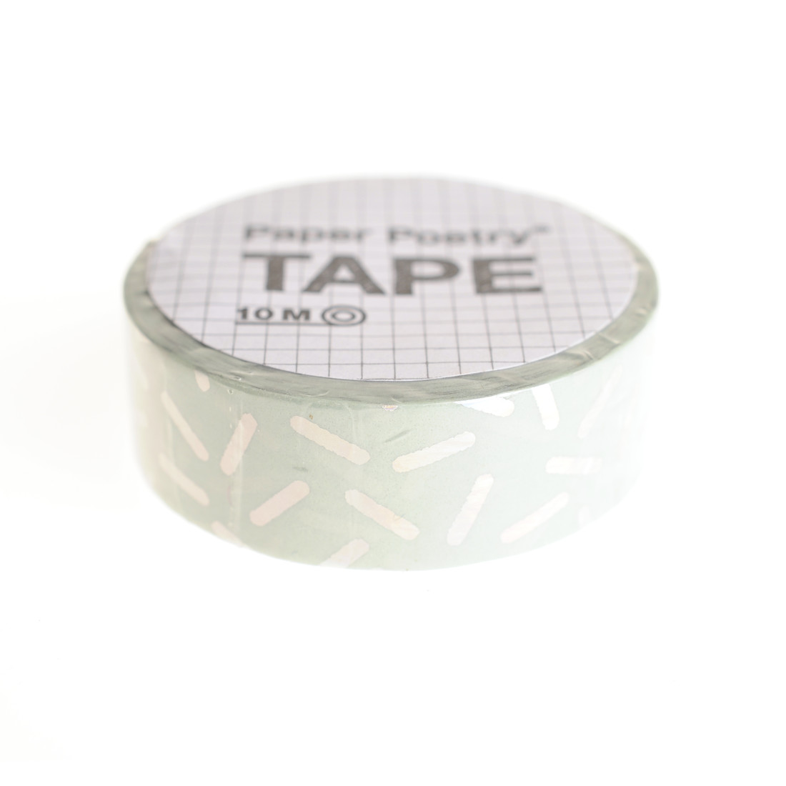 Washi tape 15 mm x 10 m streepjes iriserend/munt Washi tape 15 mm x 10 m streepjes iriserend/munt