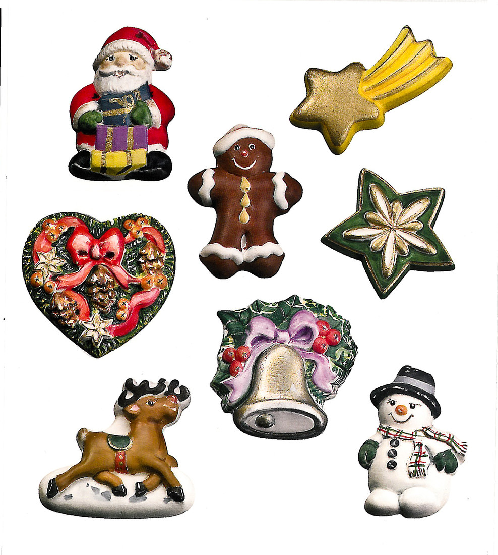 Gietvorm 8 kerstmotieven 6 x 5 cm