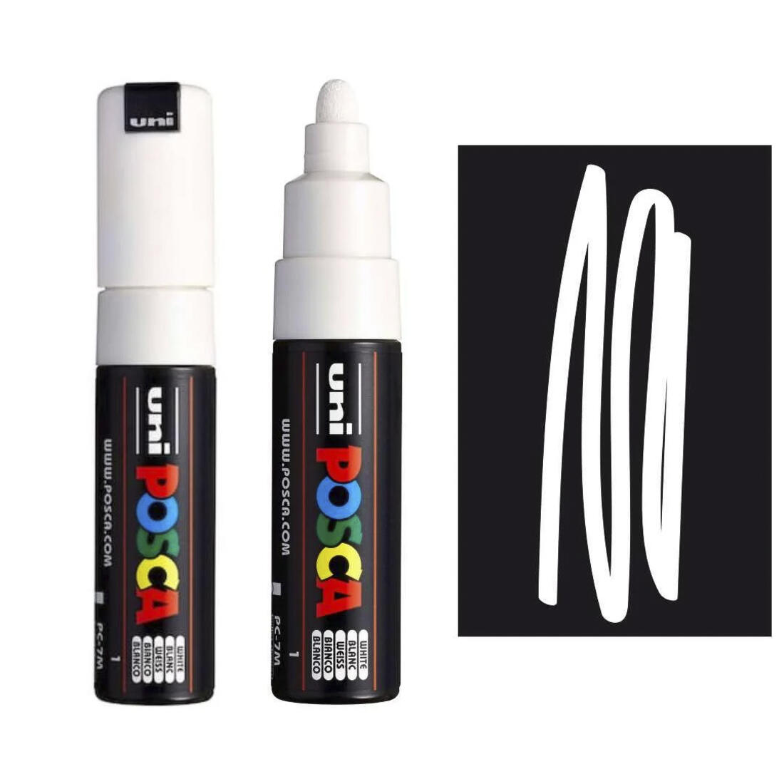 POSCA acrylmarker ronde punt PC-7M 7 mm Wit