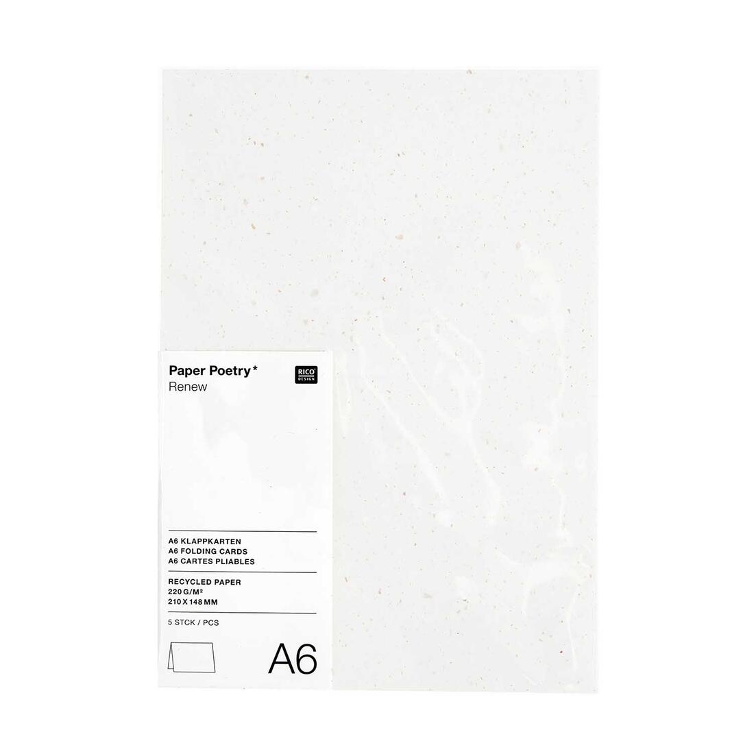 Kaart A6 renew 210 x 148 mm 5 stuks Kaart A6 renew 210 x 148 mm 5 stuks