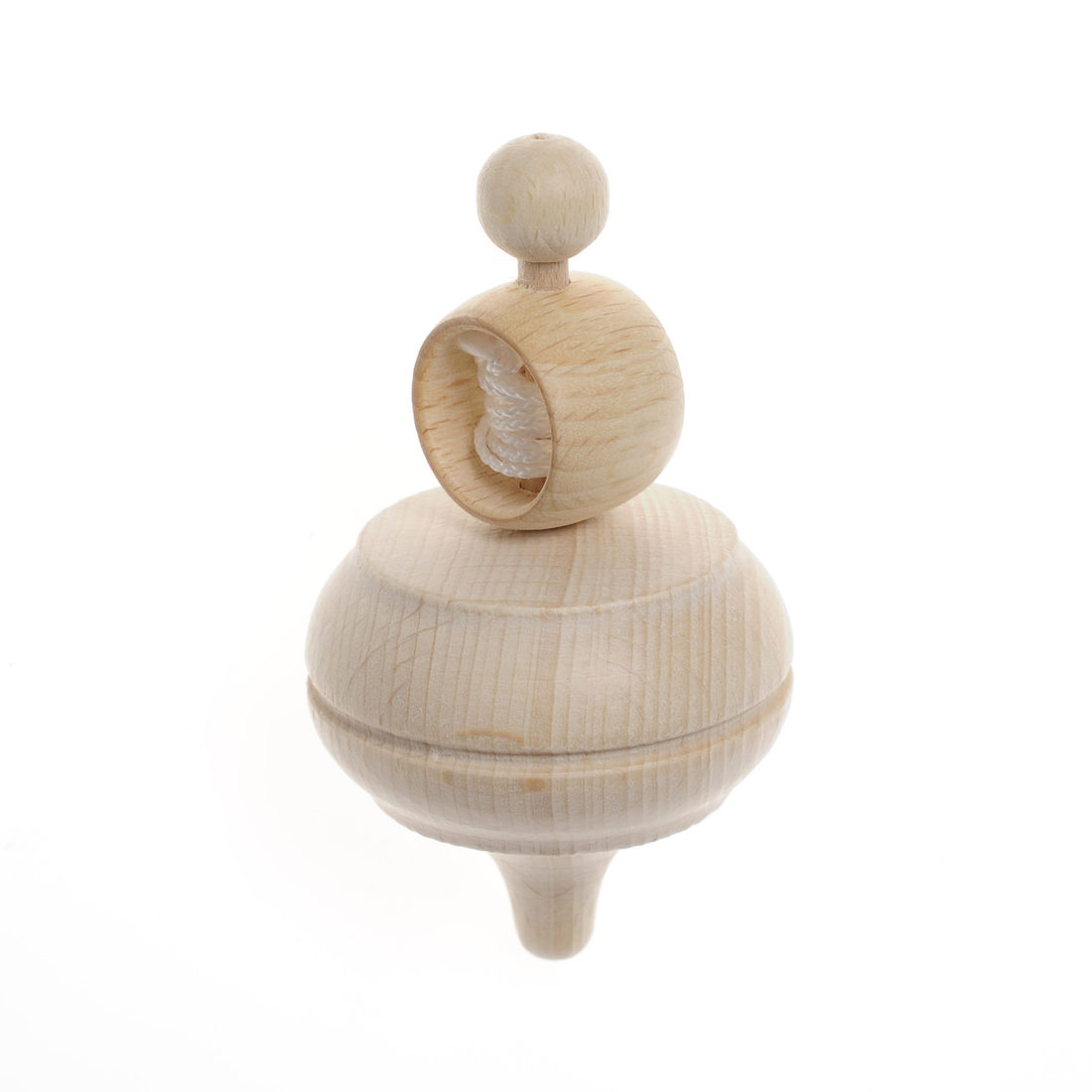 Houten tol met trekkoord D 59 mm Houten tol met trekkoord D 59 mm