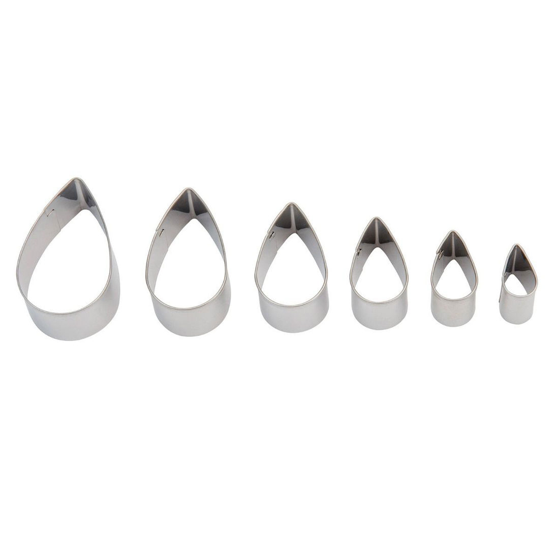 Uitsteekvormen voor klei druppel 1,9 cm - 5 cm 6 stuks Uitsteekvormen voor klei druppel 1,9 cm - 5 cm 6 stuks