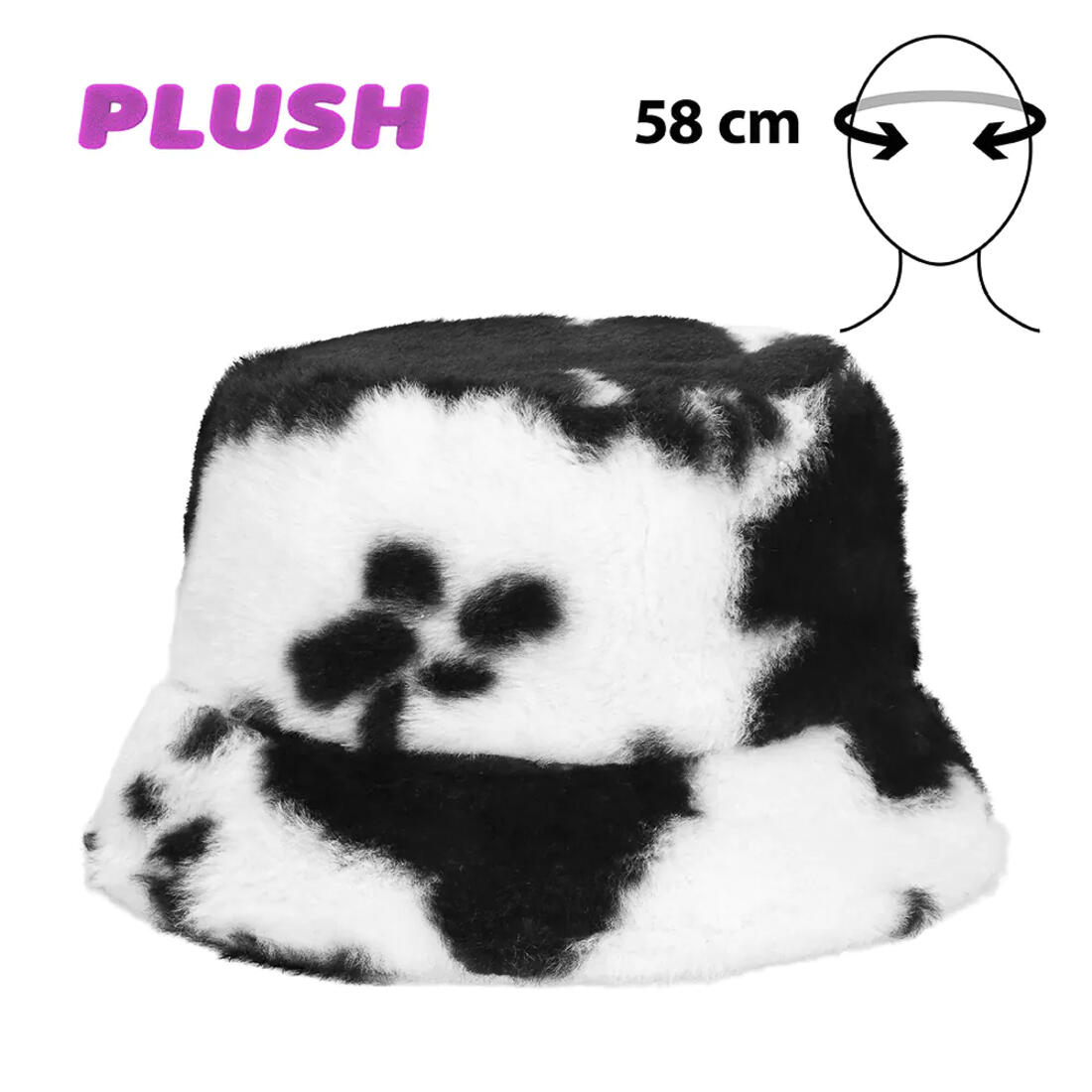 Bucket hat Plush Cow (vissershoedje plush)