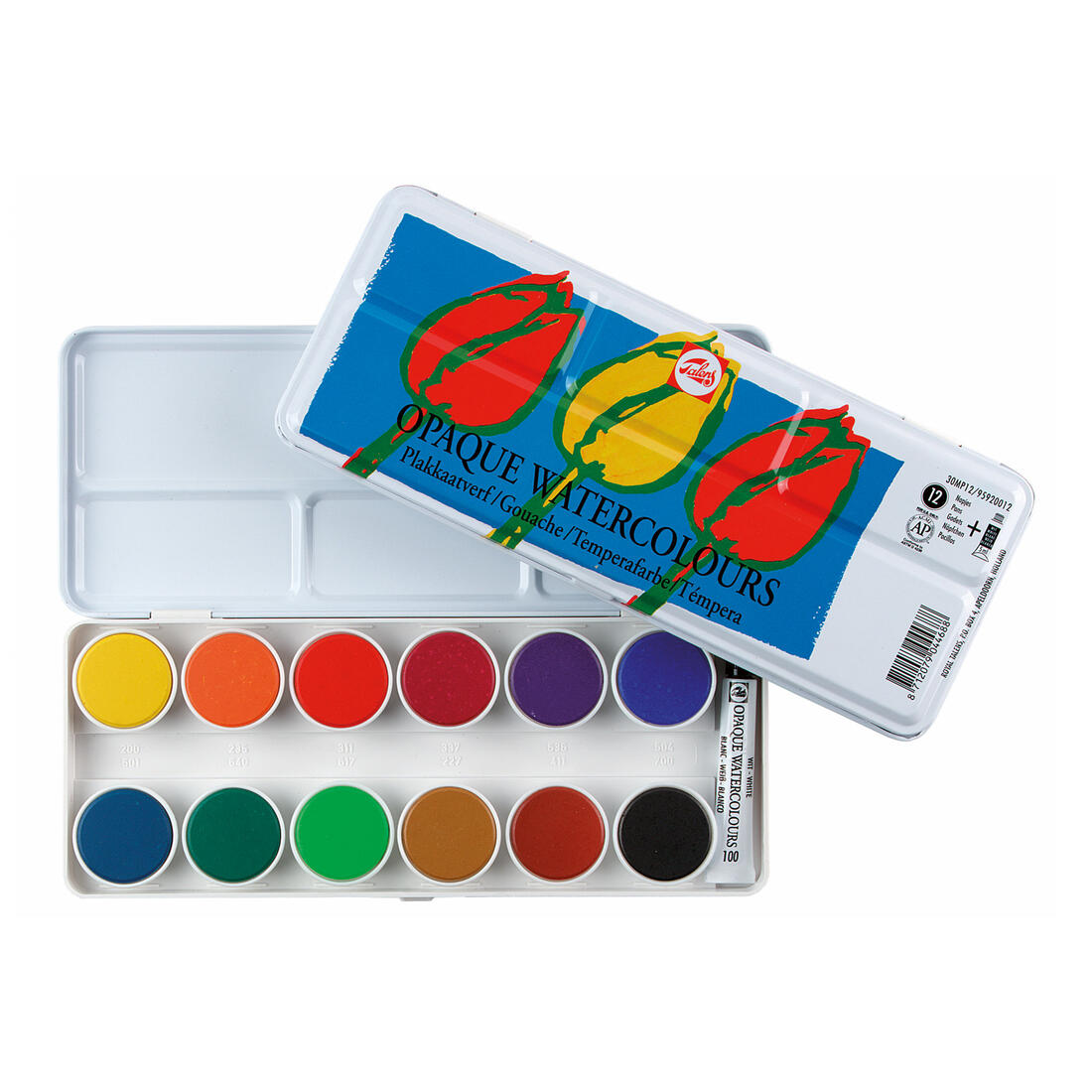 Plakkaatverfset dekkend 12 noppen + wit Plakkaatverfset dekkend 12 noppen + wit