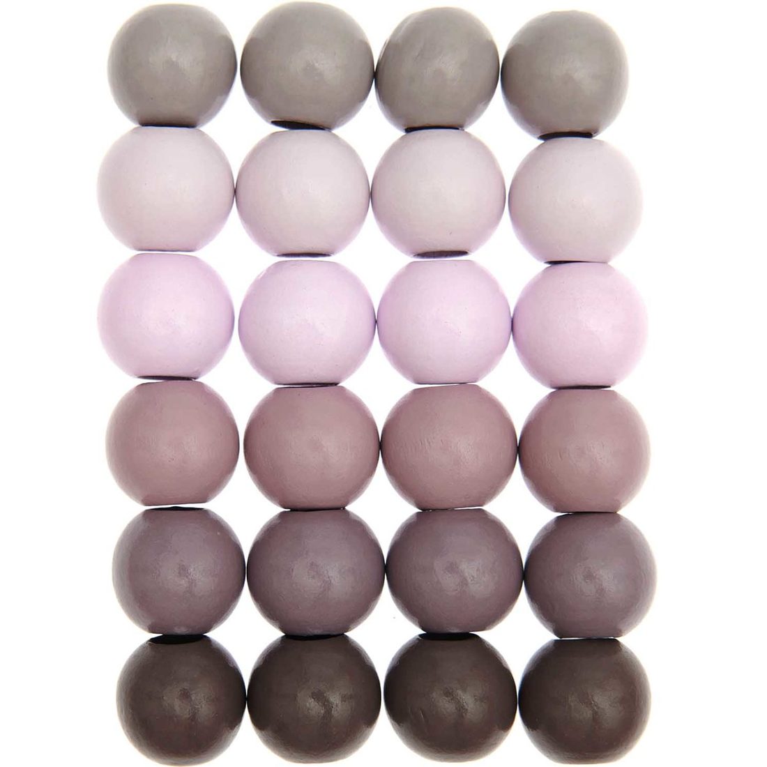 Macramé kralen hout rond 25 mm 24 stuks assortiment roze