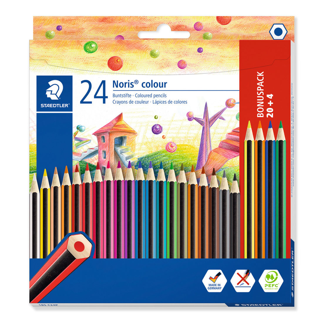 Staedtler Noris ABS set 24 kleurpotloden (20 + 4 gratis) Staedtler Noris ABS set 24 kleurpotloden (20 + 4 gratis)