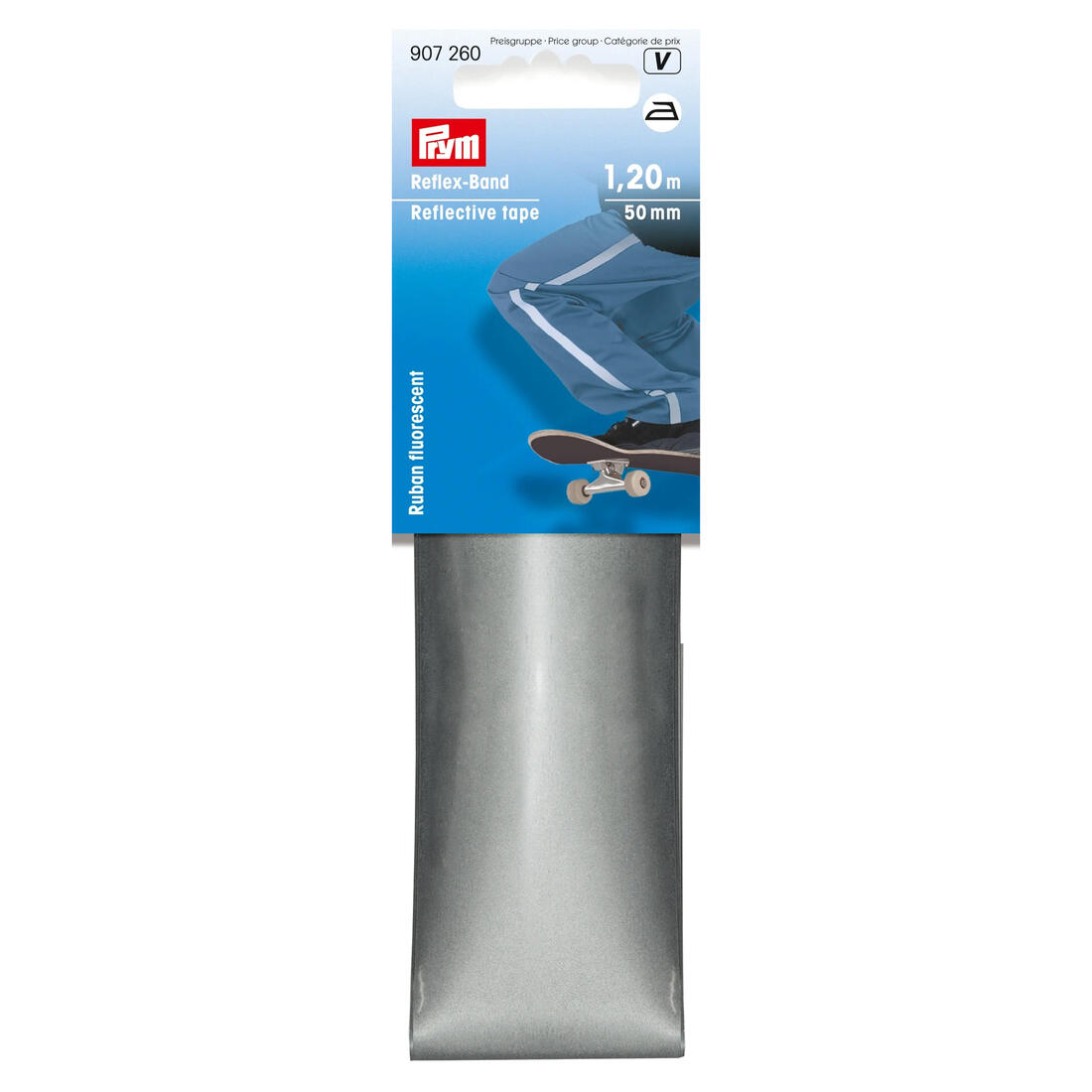 Reflecterende band 50 mm opstrijkbaar 1,20 m
