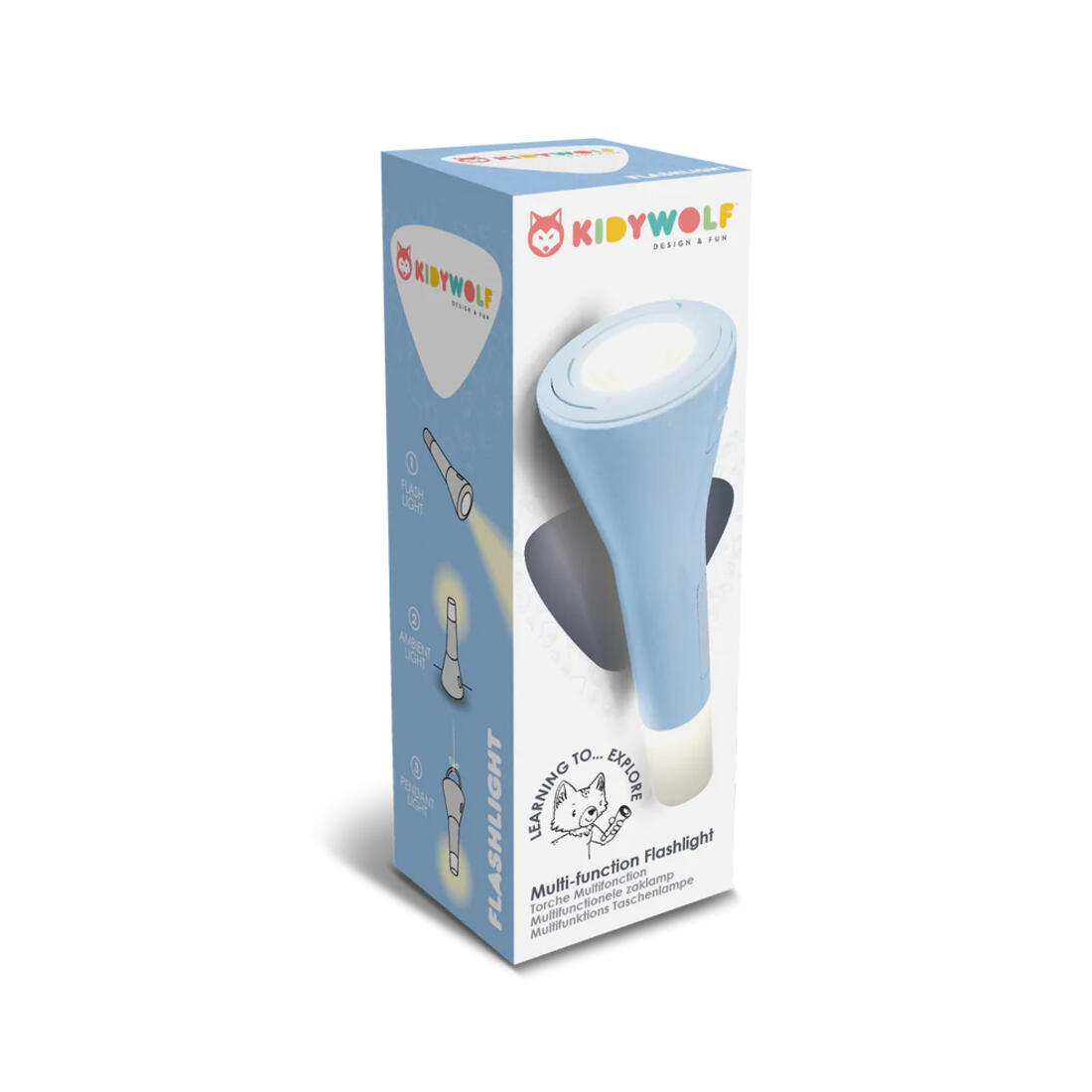 Kidyflashlight - multifunctionele zaklamp blauw