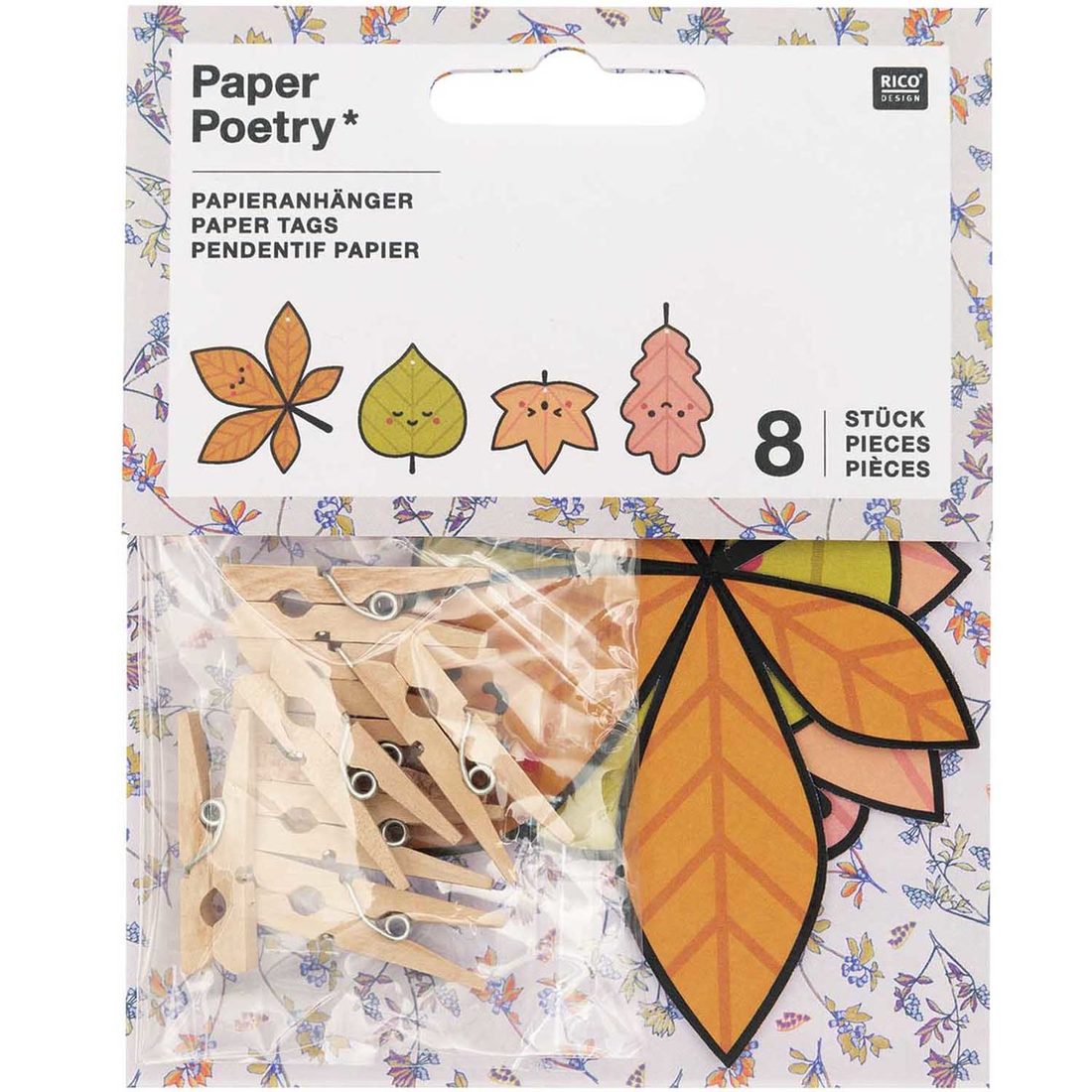 Geschenklabels 8-10 cm 8 stuks Funny Fall Leaves