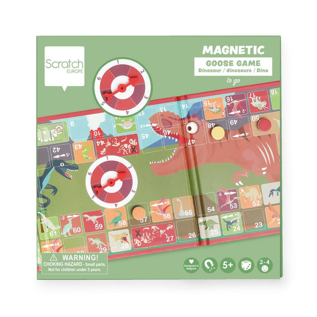 Magnetisch reisspel Dino ganzenbord 5+ Magnetisch reisspel Dino ganzenbord 5+