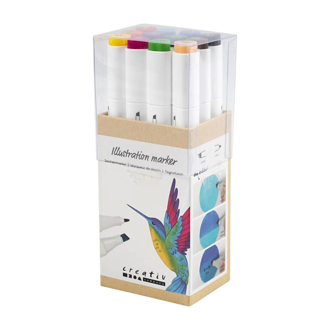 Kleurstift set 1+8 mm standaardkleuren 12 st