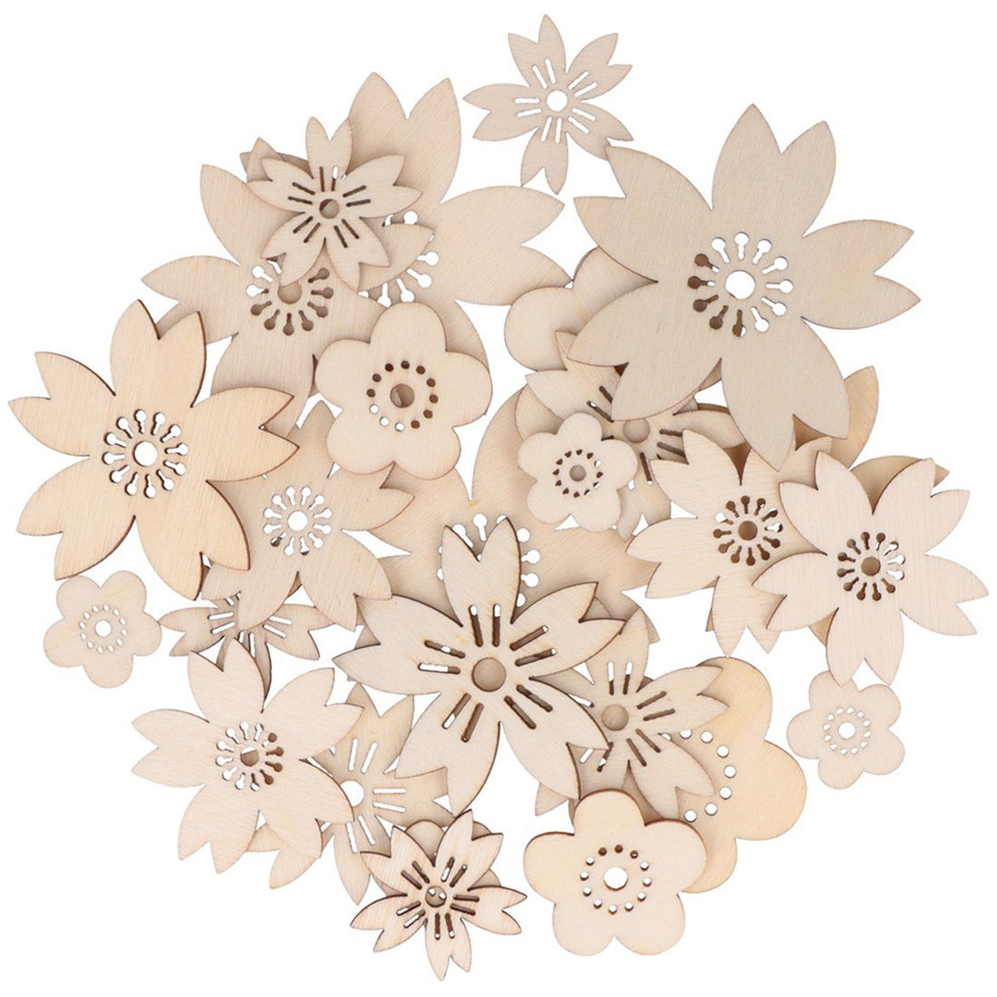 Houten bloemen 30 stuks Japan