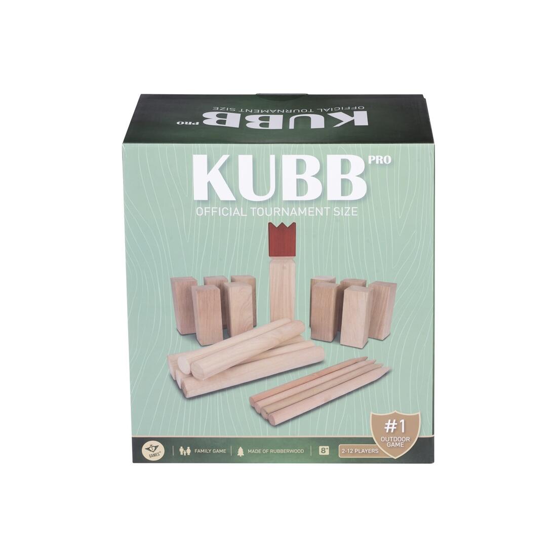 Kubb Viking Pro Tournament rubberhout met rode koning