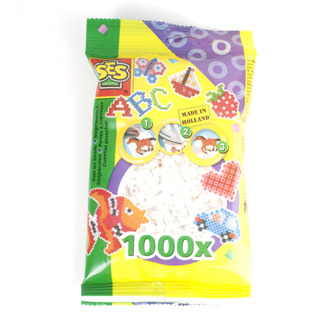 Ses strijkkralen 1000 stuks wit