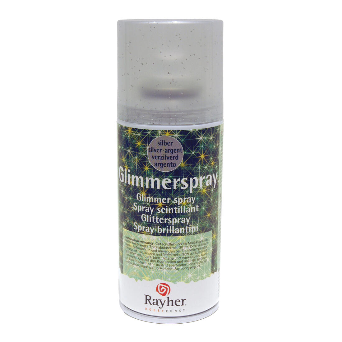 Glitterspray spuitbus 150 ml zilver Glitterspray spuitbus 150 ml zilver