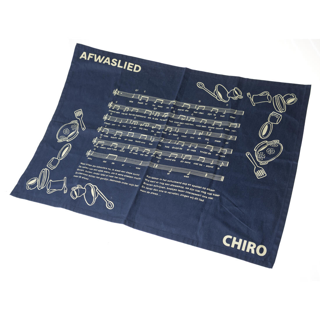 Keukenhanddoek Chiro afwaslied 70 x 50 cm