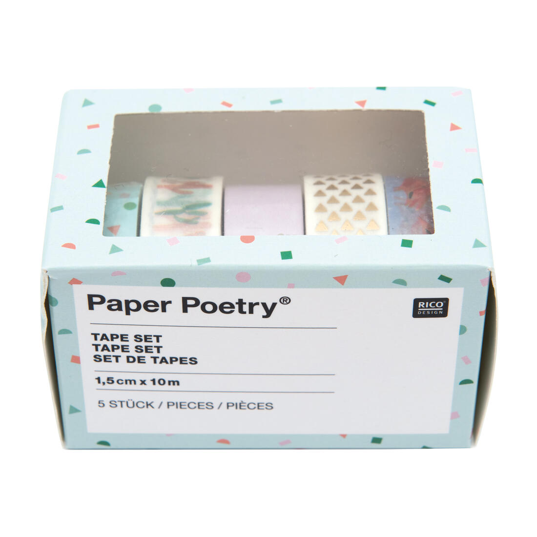 Rico Tropical Washi tape set 5 stuks ananas flamingo Rico Tropical Washi tape set 5 stuks ananas flamingo