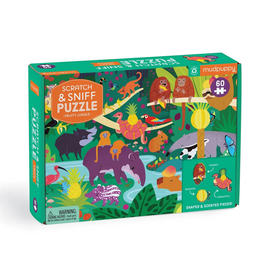 Puzzel scratch & sniff Fruity jungle 60 stuks 3+