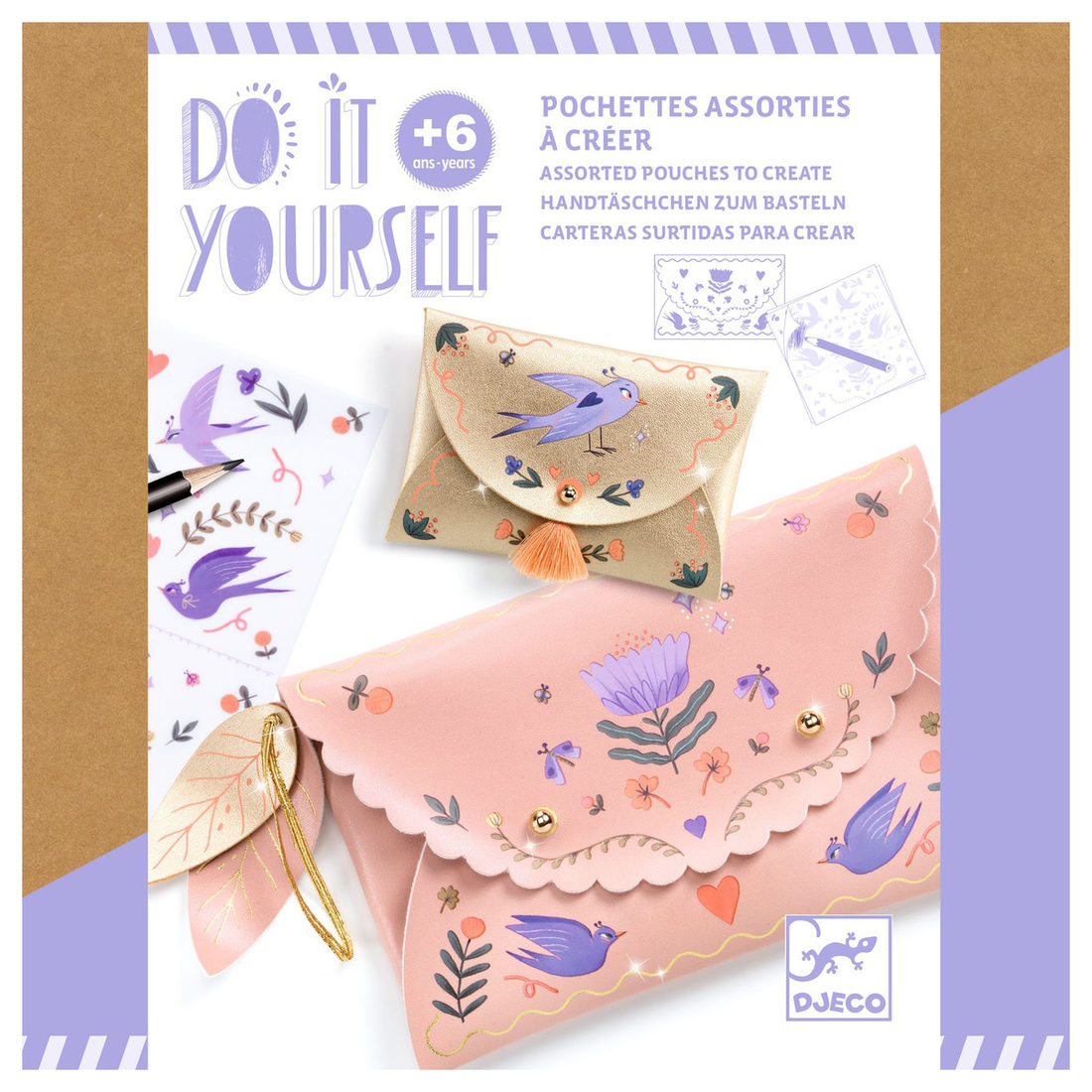 Djeco DIY tasjes Sweet Fashionista 2 stuks +6 jaar Djeco DIY tasjes Sweet Fashionista 2 stuks +6 jaar