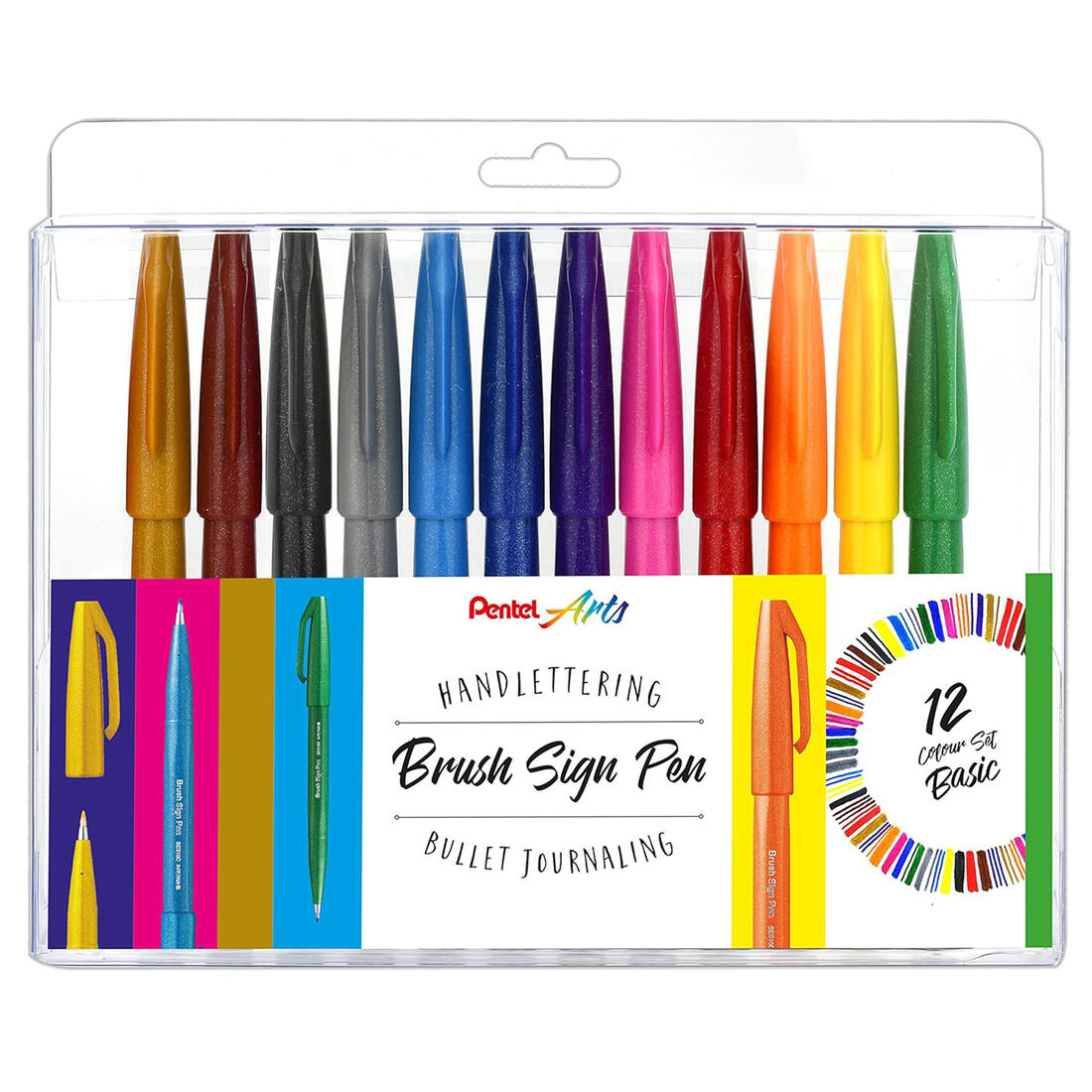 Pentel Brush Sign Pen set 12 stuks basic Pentel Brush Sign Pen set 12 stuks basic