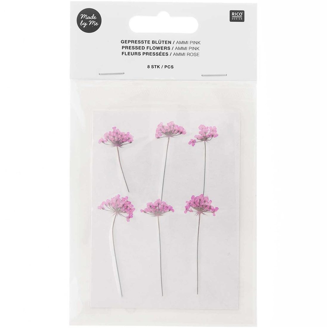 Geperste bloemen 6 stuks roze dille Geperste bloemen 6 stuks roze dille